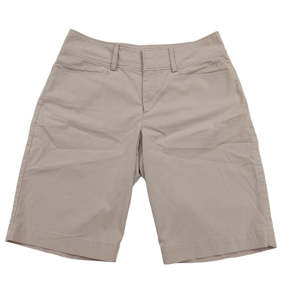Bogner Bermuda Shorts 10" Womens 8 Beige Flat Front Lightweight Casual Outdoor